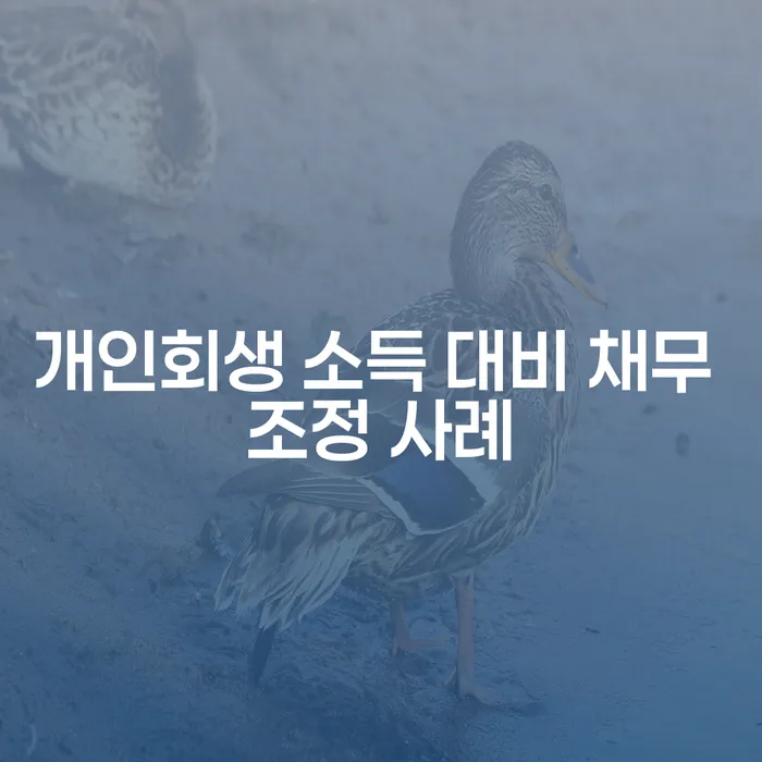 개인회생 소득 대비 채무 조정 사례가 당신의 재정 문제를 해결하는 방법은?